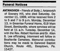 Betty Jane Antanovich